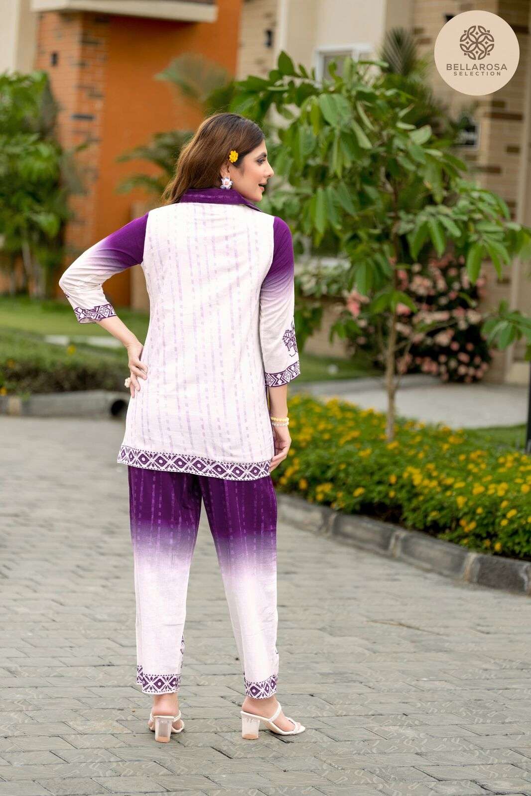 D.NO :- 101 TO 105 BY BELLROSA IN COTTON CO-ORD SET WITH HANDWORK 