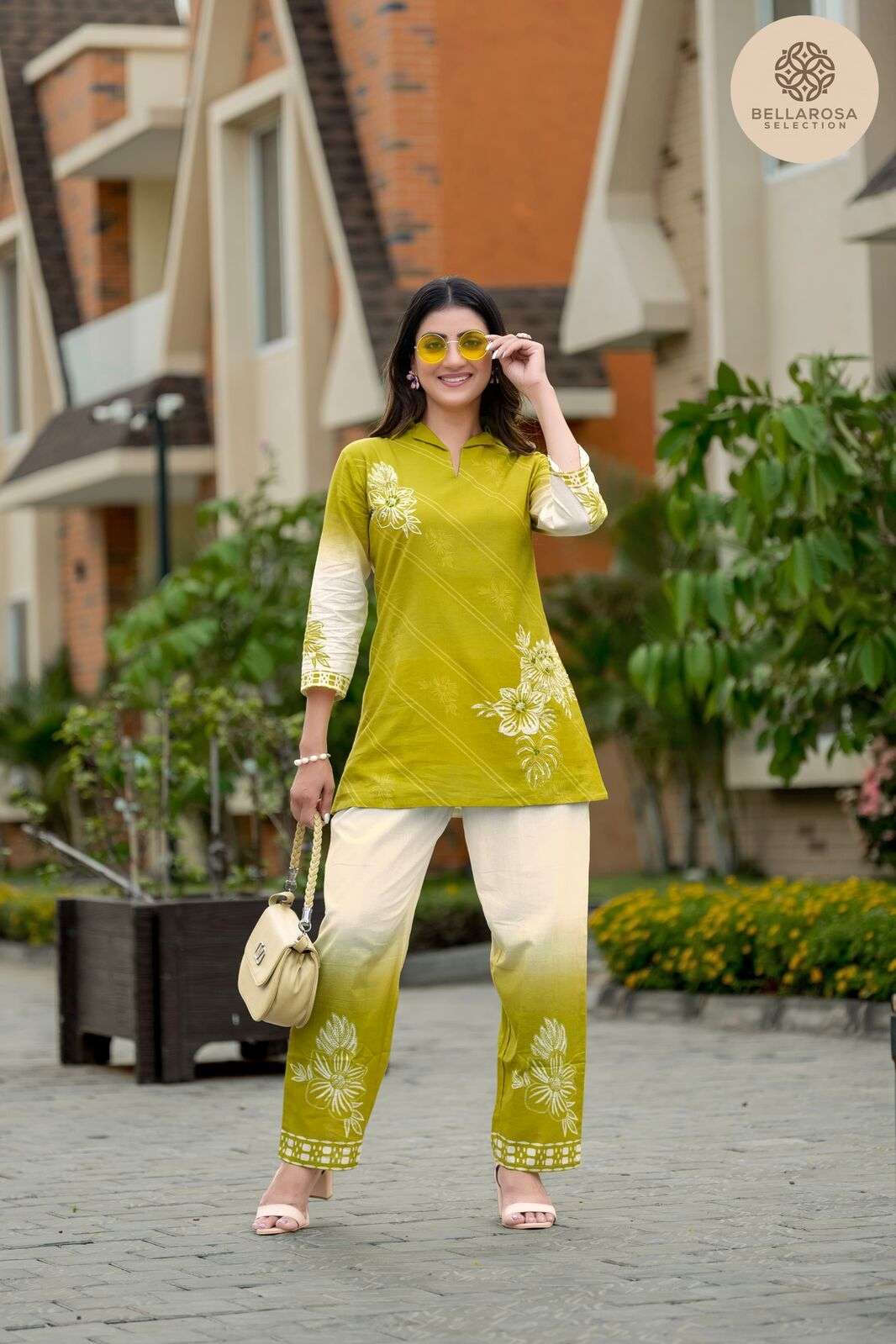 D.NO :- 101 TO 105 BY BELLROSA IN COTTON CO-ORD SET WITH HANDWORK 