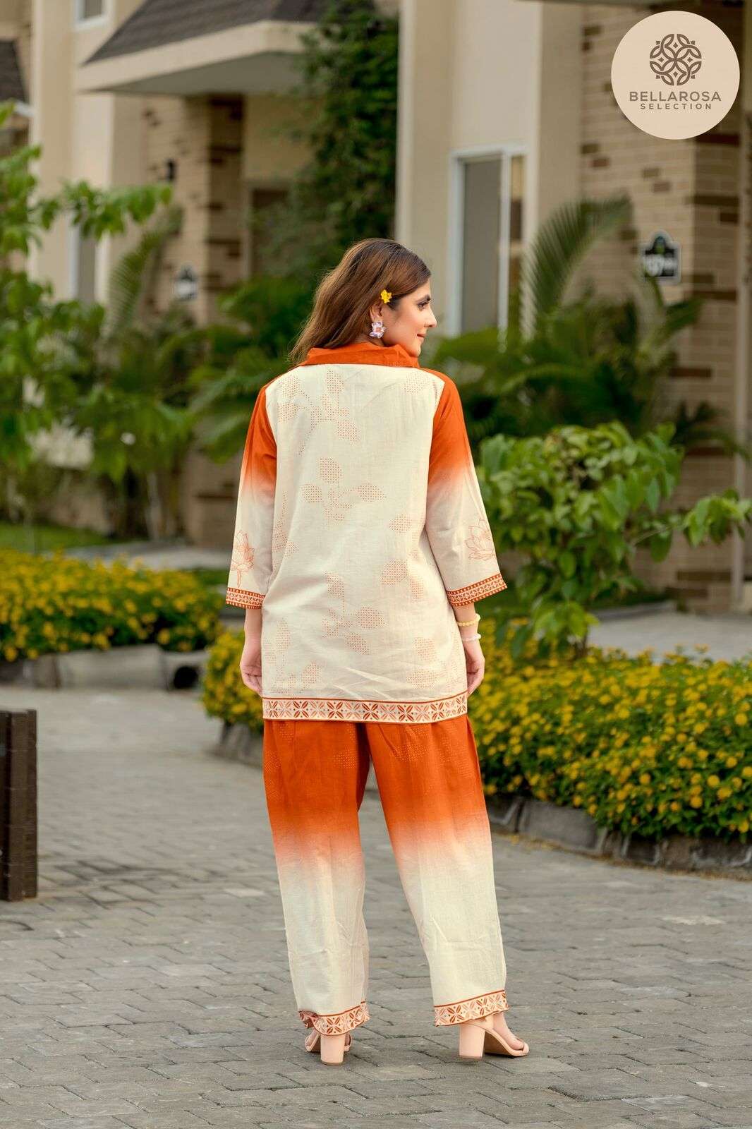 D.NO :- 101 TO 105 BY BELLROSA IN COTTON CO-ORD SET WITH HANDWORK 