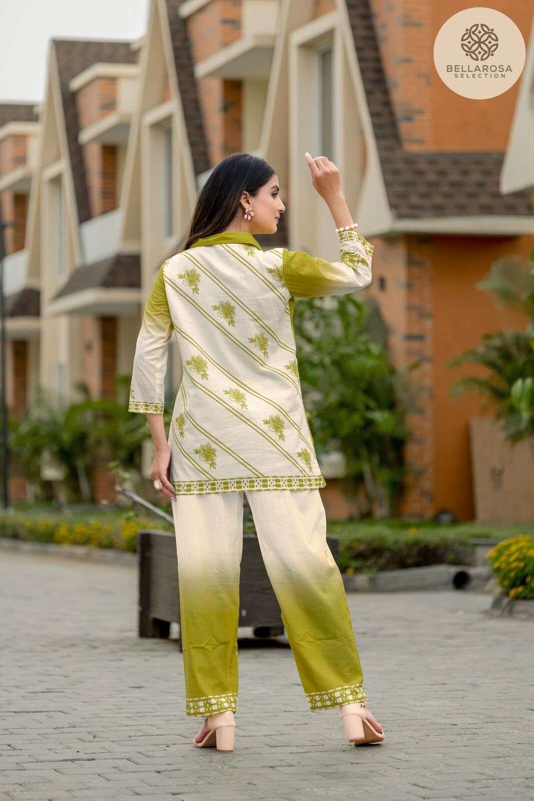 D.NO :- 101 TO 105 BY BELLROSA IN COTTON CO-ORD SET WITH HANDWORK 
