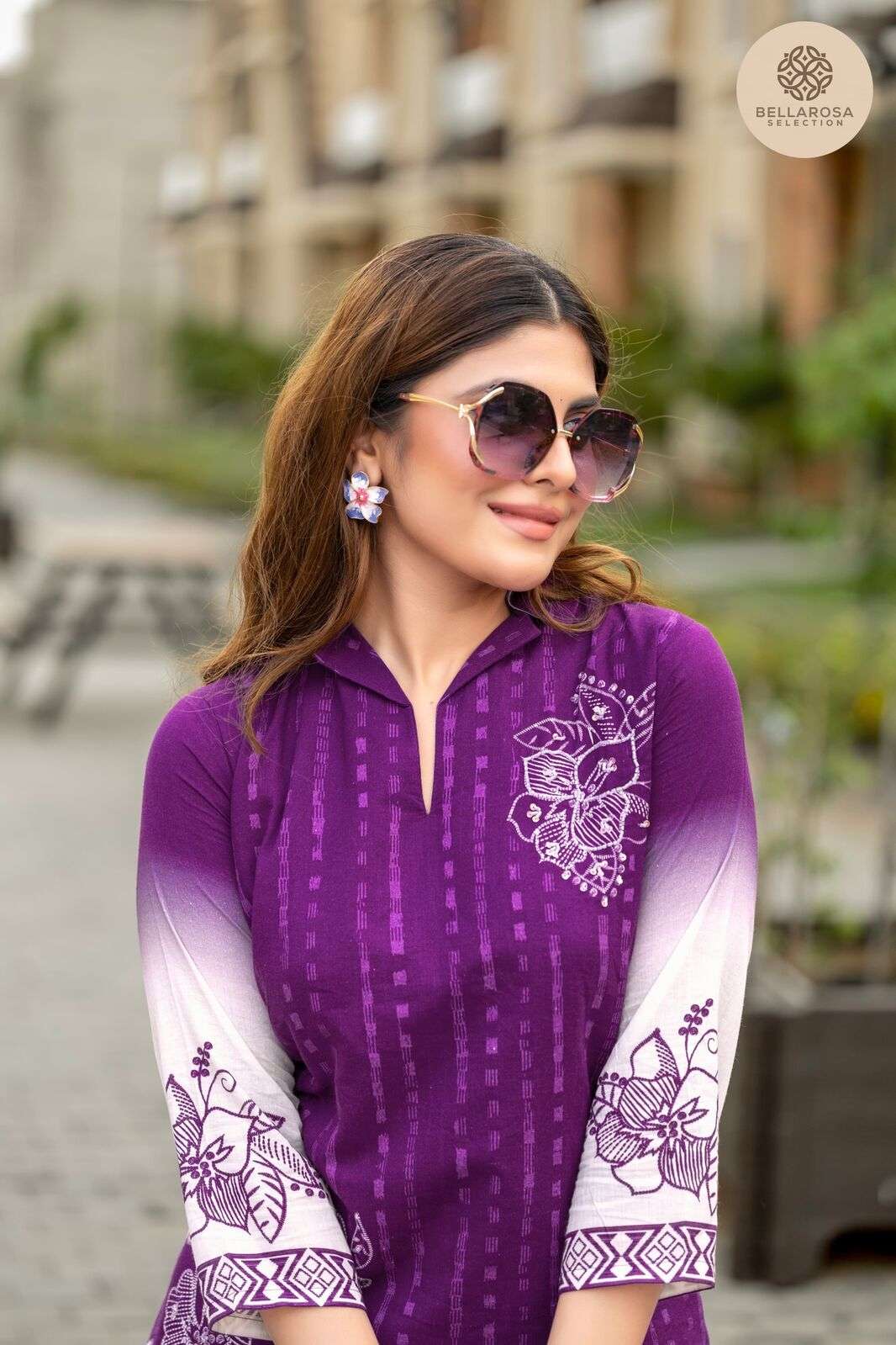 D.NO :- 101 TO 105 BY BELLROSA IN COTTON CO-ORD SET WITH HANDWORK 