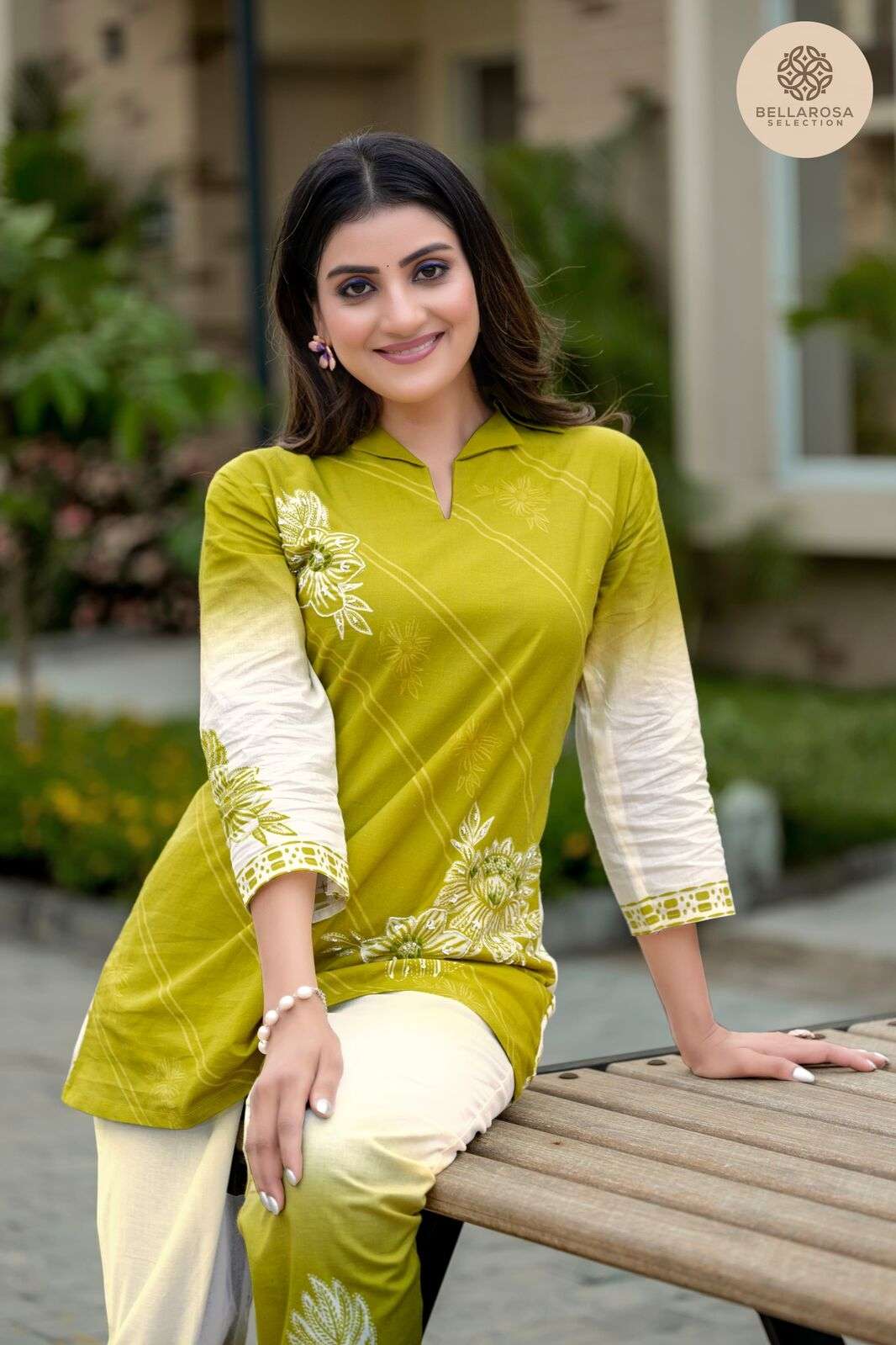D.NO :- 101 TO 105 BY BELLROSA IN COTTON CO-ORD SET WITH HANDWORK 