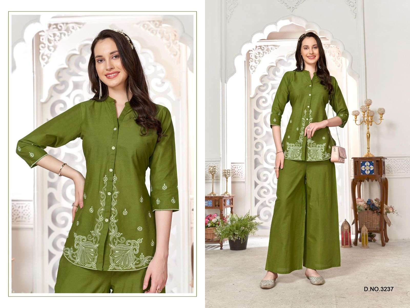 D.NO :- 3234 To 3239 BY LADIES FLAVOUR IN CAMRIC COTTON WITH EMBROIDERY WORK 