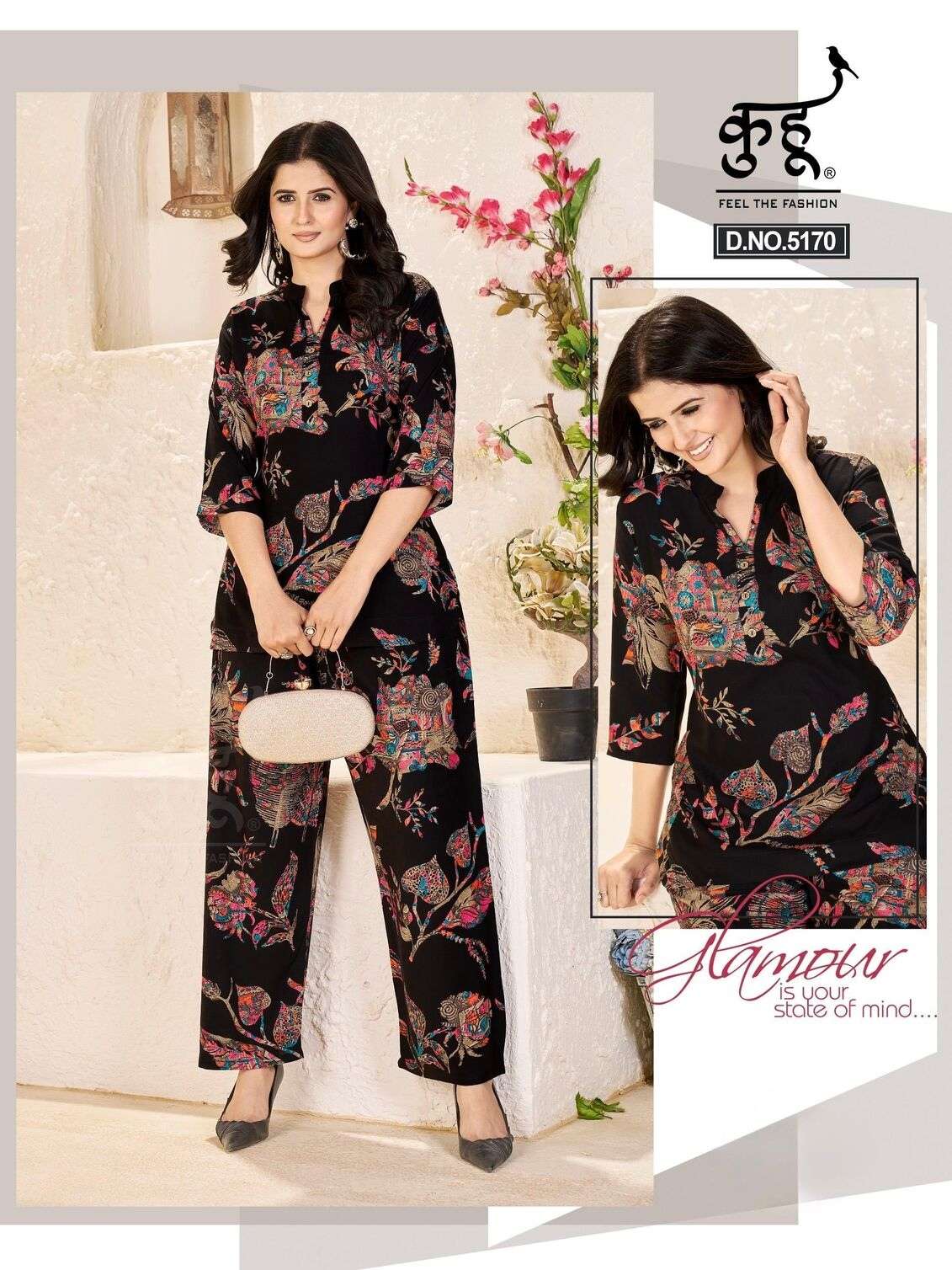 D.NO :- 5170 TO 5171 BY KUHOO IN RAYON FABRIC CO-ORD SET 