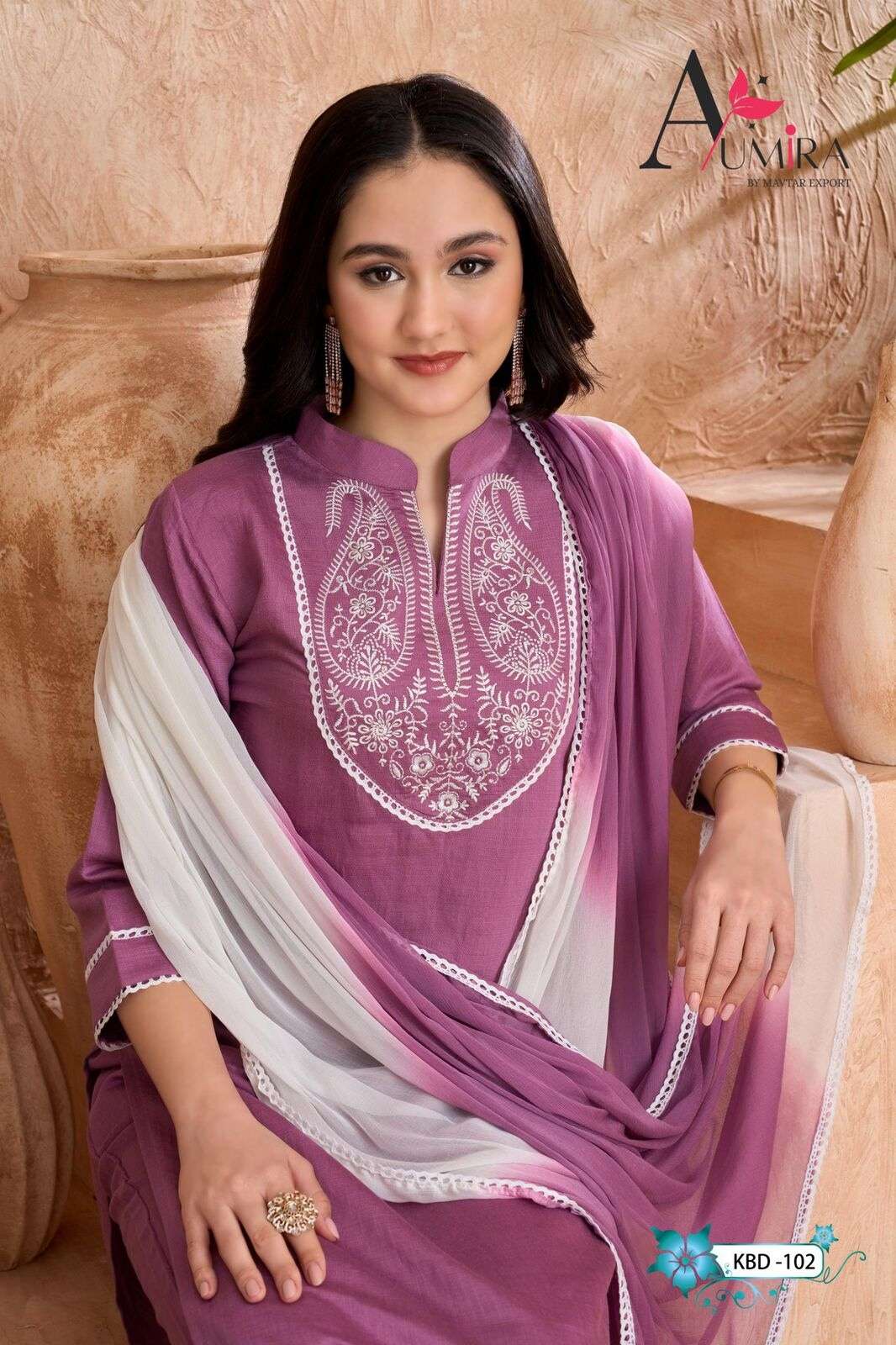 D.NO:- KBD-102-3-6 BY AUMIRA IN VATICAN KURTA SETS WITH NAZNEEN DIGITAL DUPATTA 
