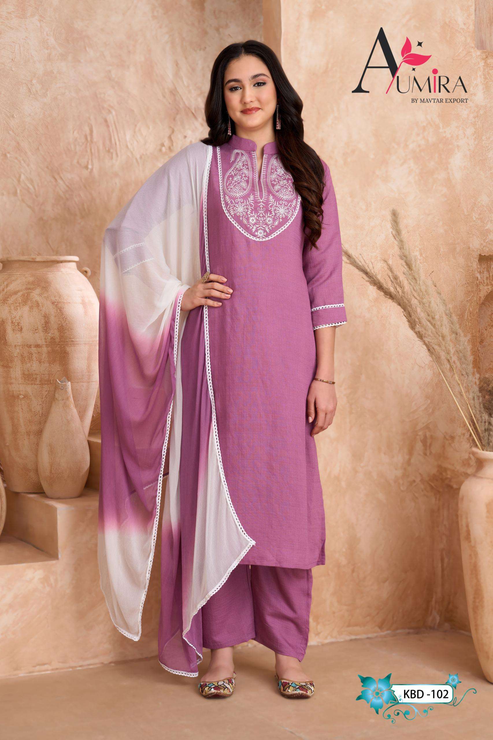 D.NO:- KBD-102-3-6 BY AUMIRA IN VATICAN KURTA SETS WITH NAZNEEN DIGITAL DUPATTA 