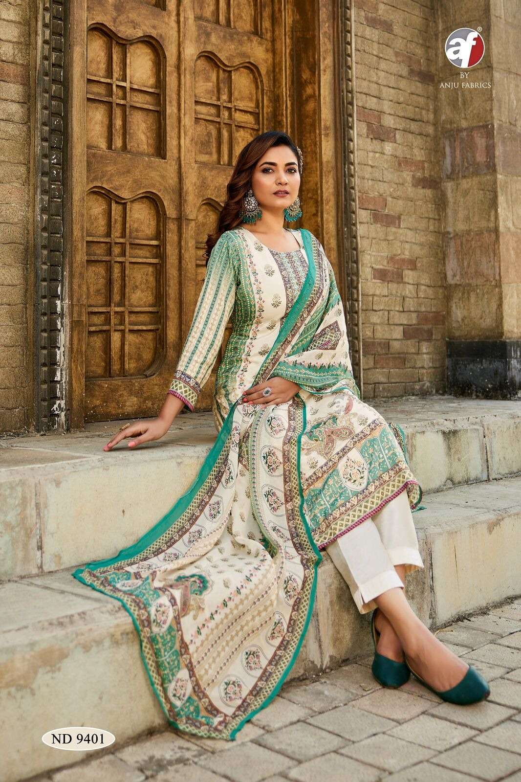 D.NO:- ND 9401 BY ANJU FABRICS IN VISCOSE BLAZE WITH PURE ORGANZA WITH DIGITAL PRINT DUPATTA 