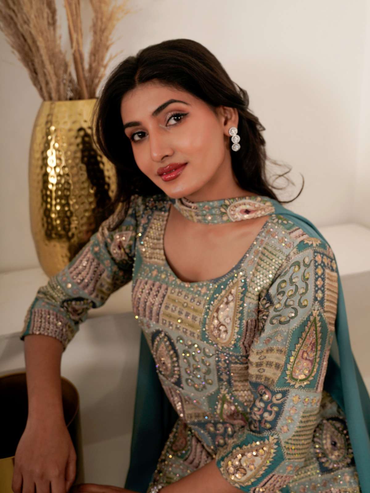 DESIGN NO :- C436 BY TEXOFAB IN GEORGETTE FABRIC WITH POSITION PRINT 