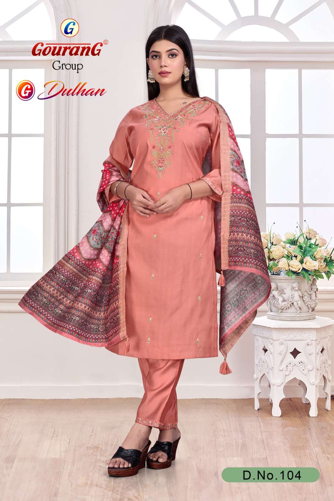 GEE DULHAN BY GOURANG GROUP IN ROMAN SILK WITH INNER AND EMBROIDERY HAND WORK