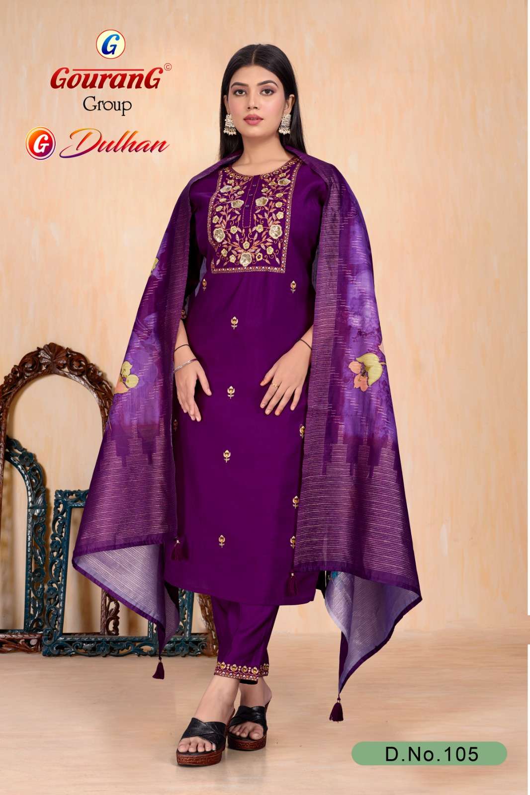 GEE DULHAN BY GOURANG GROUP IN ROMAN SILK WITH INNER AND EMBROIDERY HAND WORK