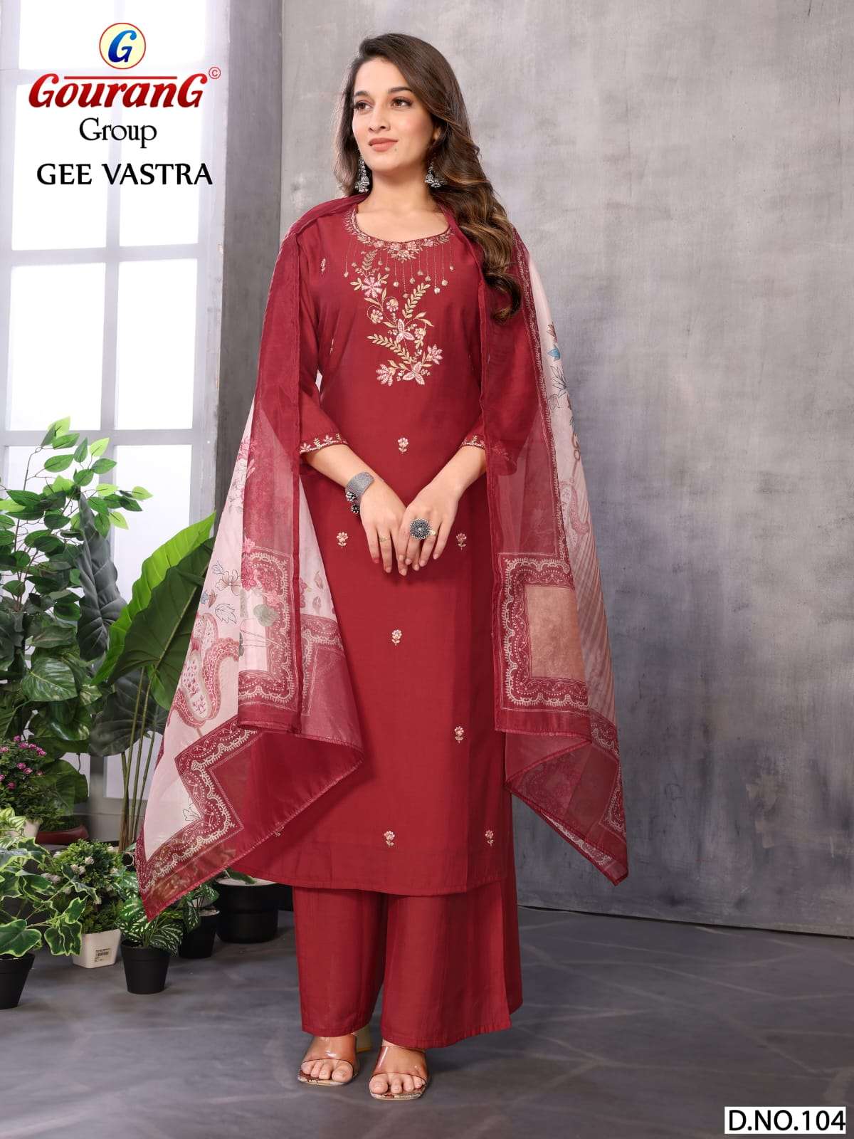 GEE VASTRA BY GOURANG GROUP IN ROMAN SILK WITH INNER READYMADE EMBROIDERY WORK 