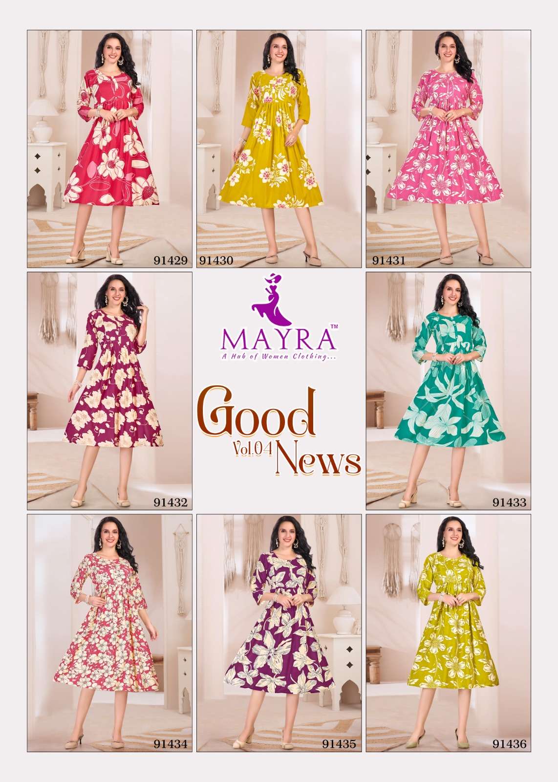GOOD NEWS BY MAYRA IN PURE RAYON PRINT WITH FEEDING UMBRELLA KURTI 