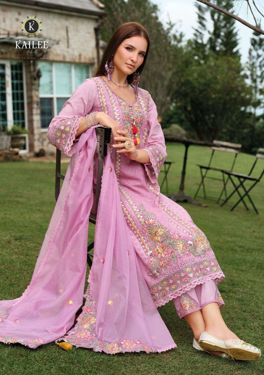 GULZAR BY KAILEE FASHION IN PURE COTTON WITH DESGINER FANCY THERD WORK 