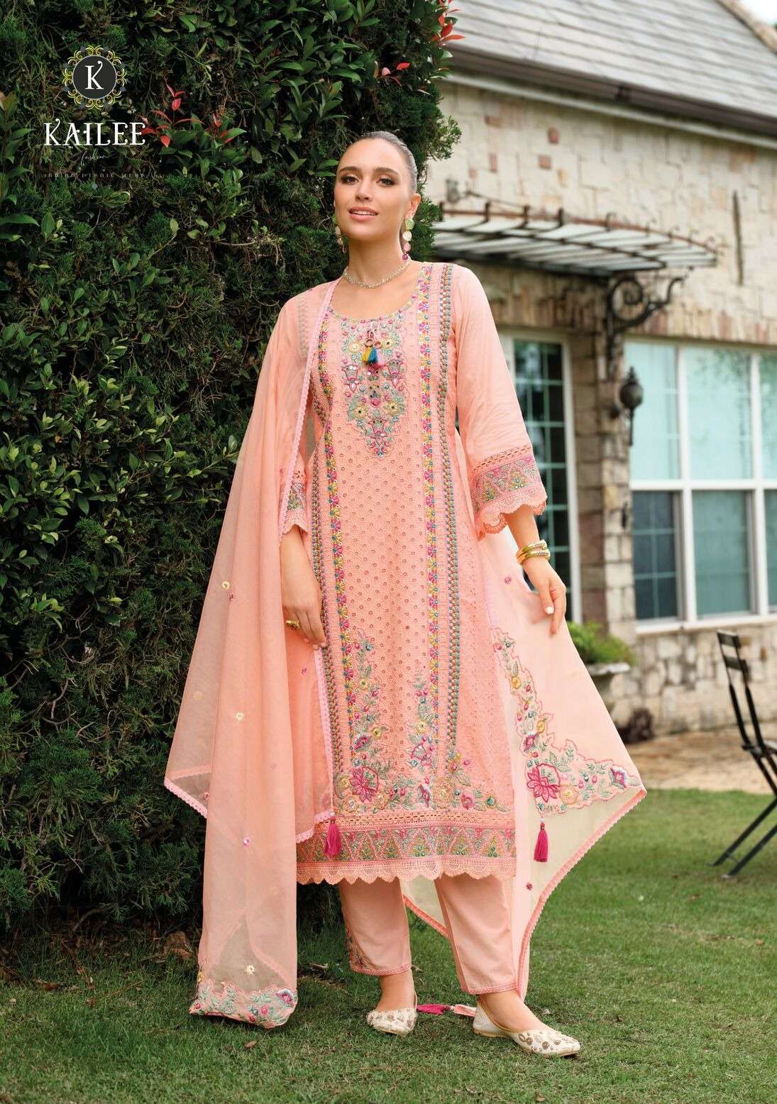GULZAR BY KAILEE FASHION IN PURE COTTON WITH DESGINER FANCY THERD WORK 