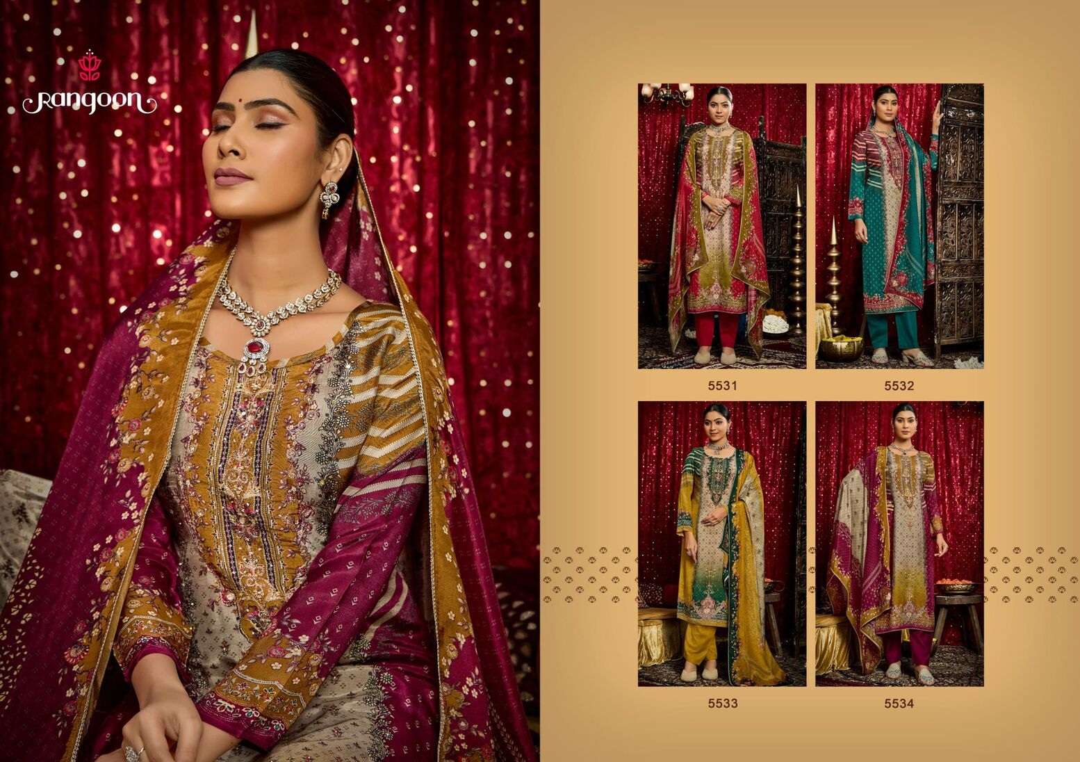 JANKI BY RANGOON IN PURE MUSLIN WITH PURE DIGITAL PRINT AARI AND SWAROSKI DIAMOND WORK 