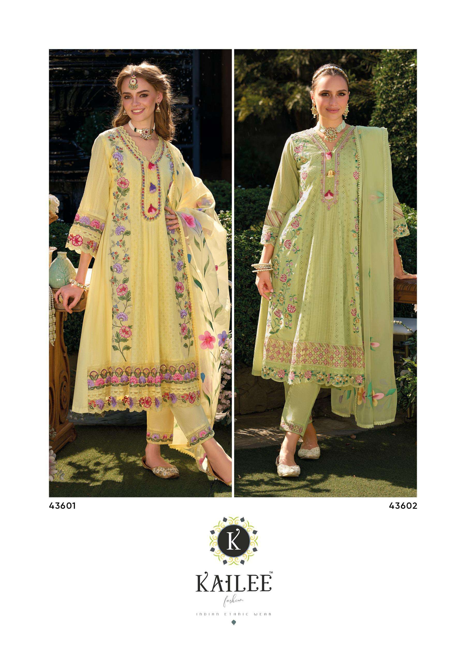 JUGANI BY KAILEE FASHION IN PURE CHIKNAKARI COTTON SHIFALI WITH COTTON WORK