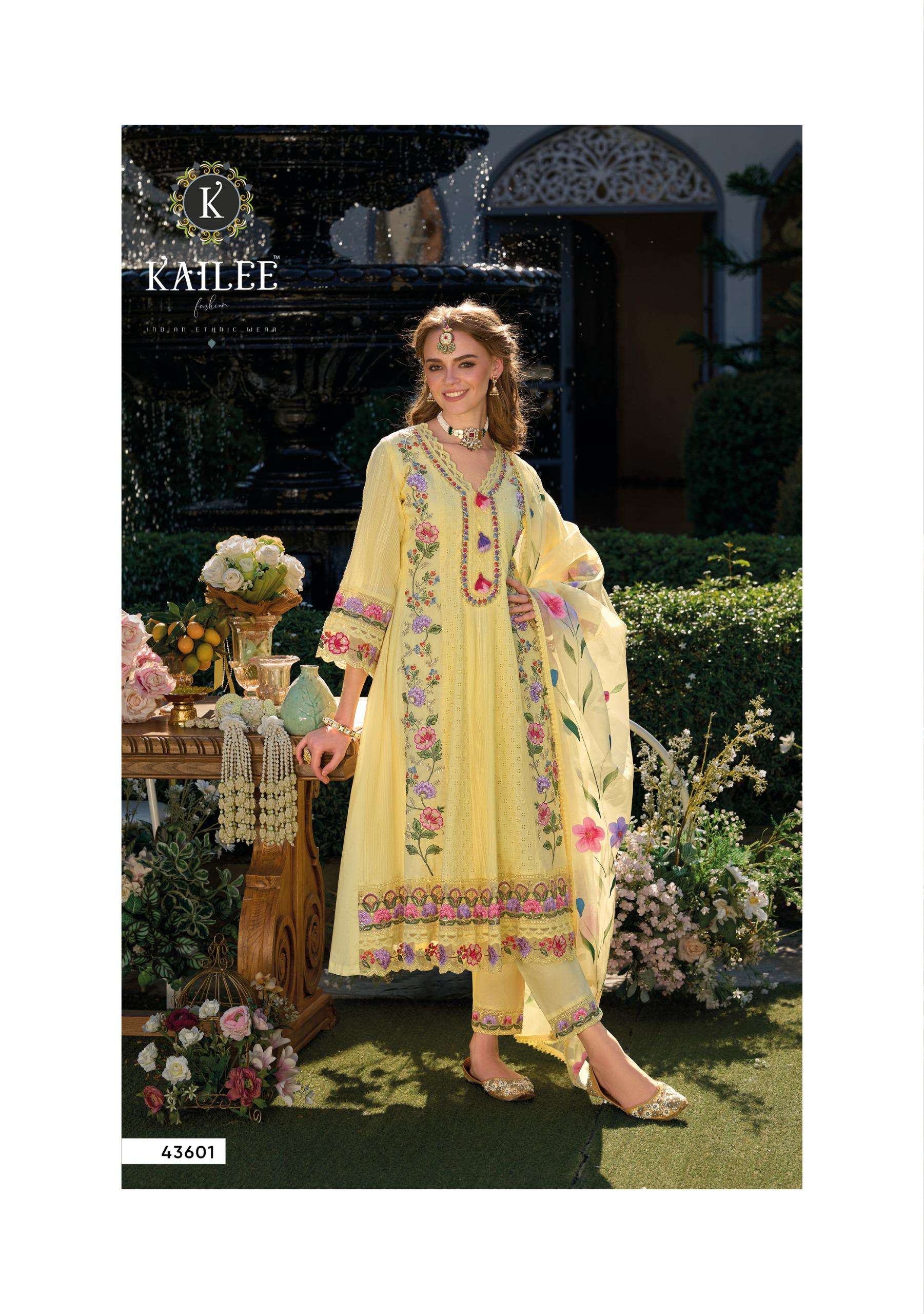 JUGANI BY KAILEE FASHION IN PURE CHIKNAKARI COTTON SHIFALI WITH COTTON WORK