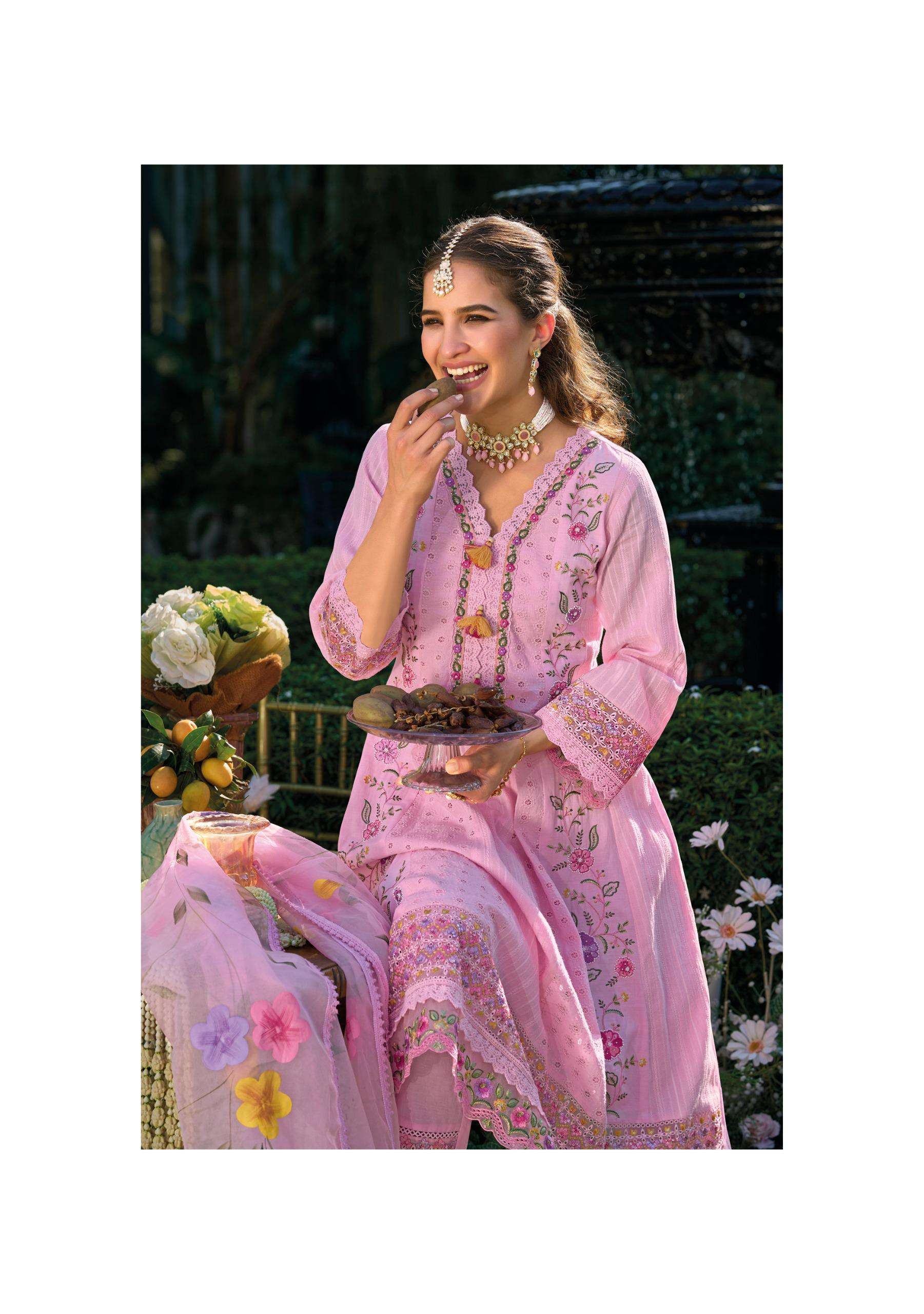 JUGANI BY KAILEE FASHION IN PURE CHIKNAKARI COTTON SHIFALI WITH COTTON WORK