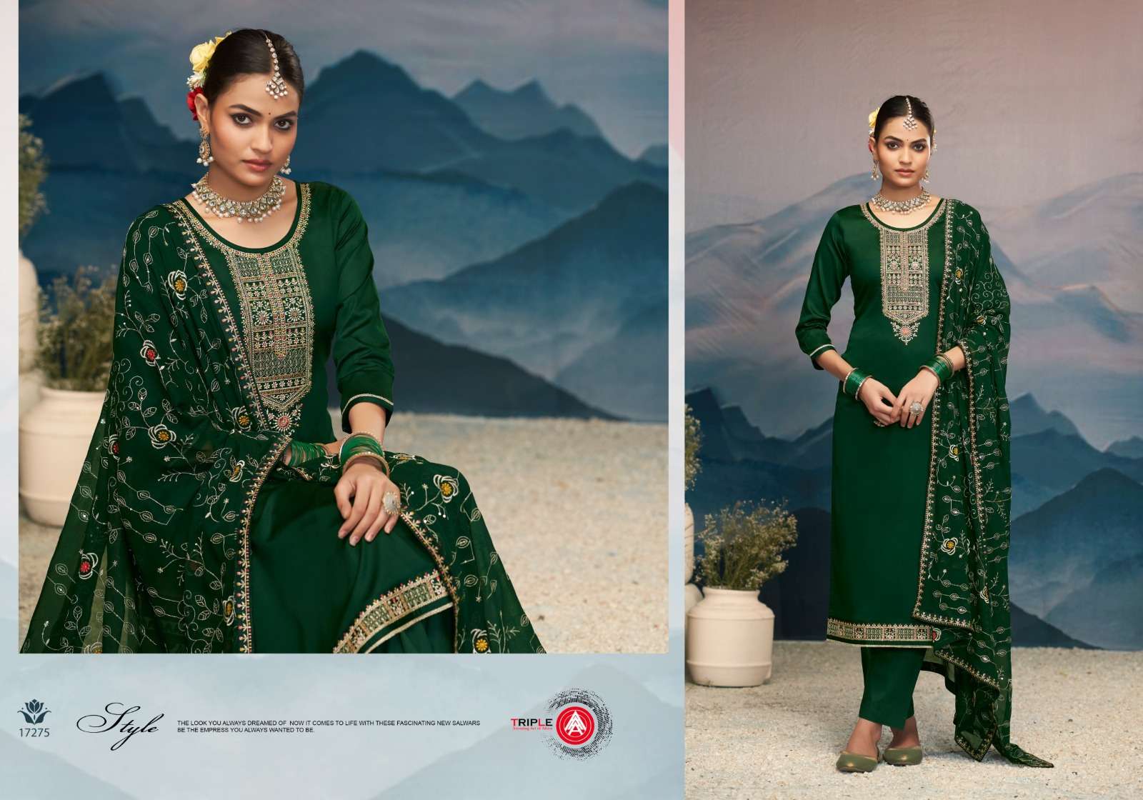 KEERAT VOL-10 BY TRIPLE IN JAM COTTON WITH HEAY HAND WORK AND SEMI PURE DUPATTA 