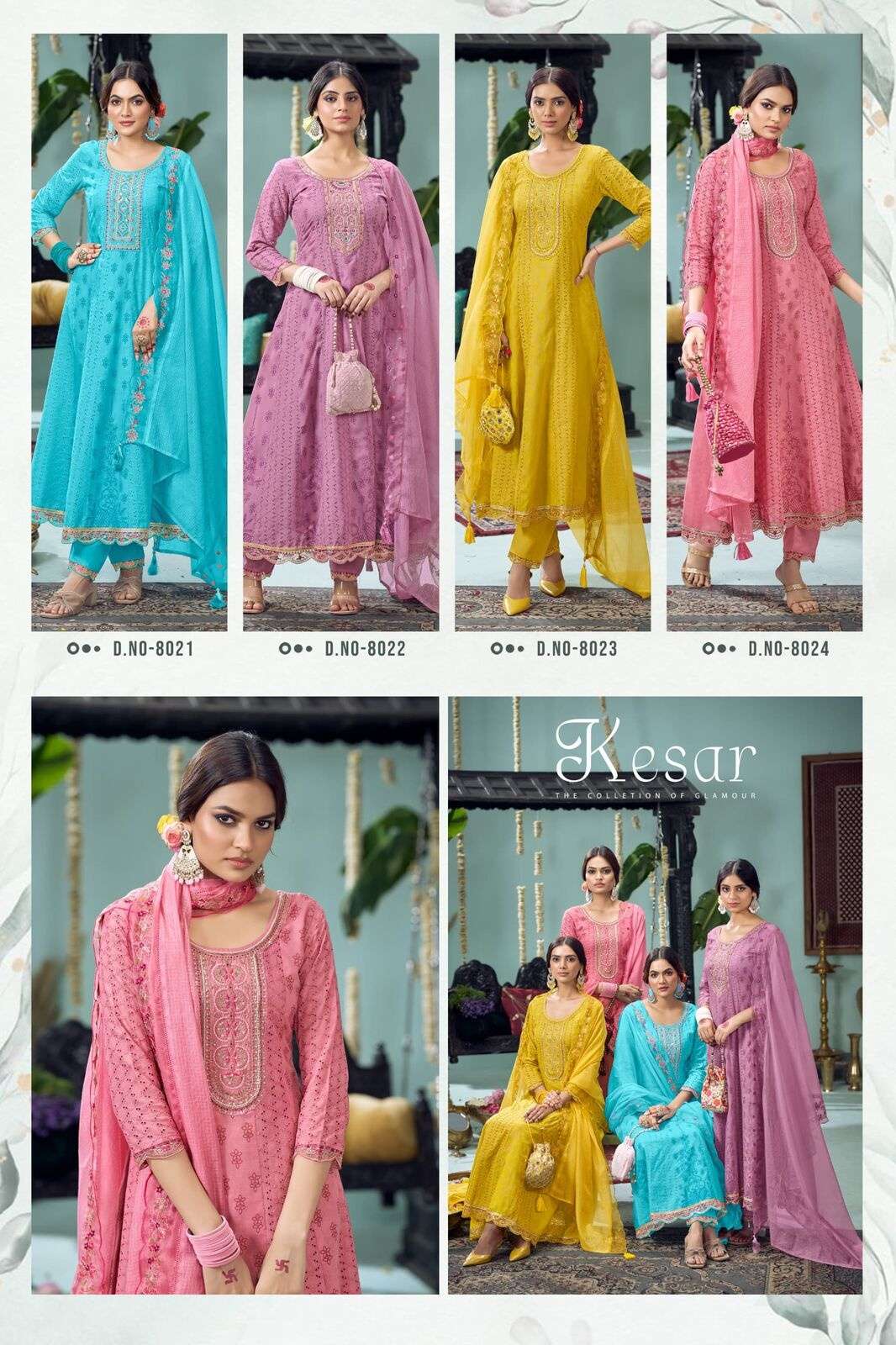 KESAR BY RANGOON IN PURE COTTON PRINT WITH FANCY KHATLI HANDWORK ANARKALI STYLE 