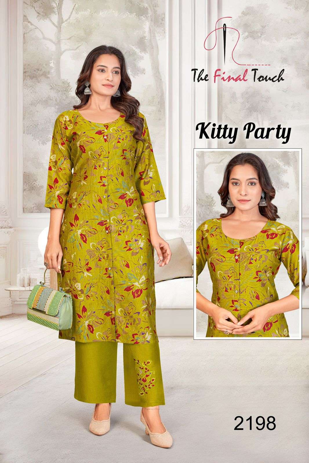 KITTY PARTY BY R R FASHION IN PREMIUM VETICAN PRINT PLAZO WITH APLIC WORK 