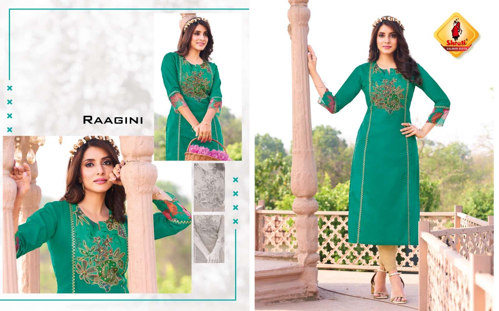 KKASHISH VOL-35 BY SHRUTI SUITS PURE COTTON LINEN STYLISH EMBROIDERY WORK KURTI PANT 