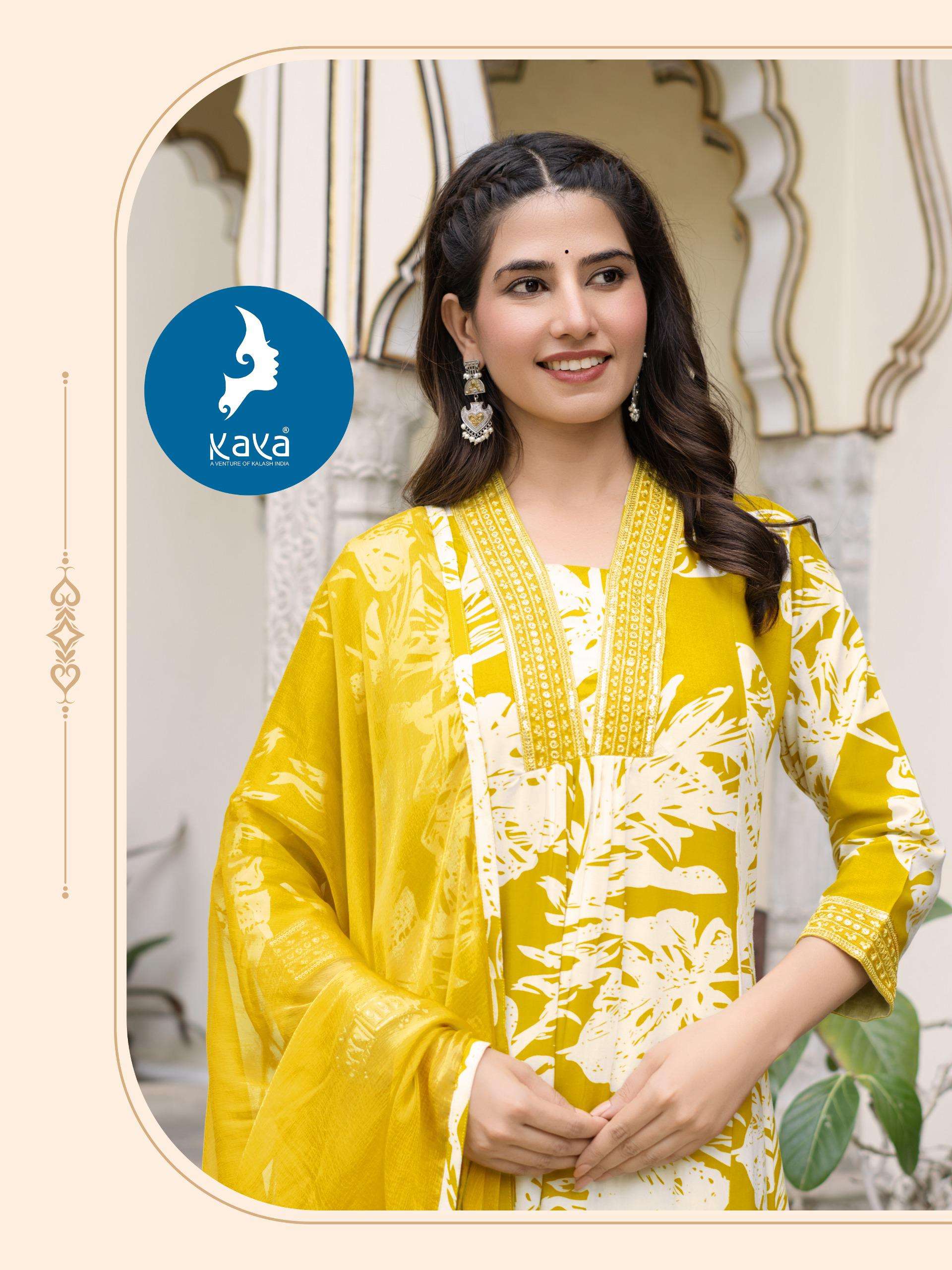 LIQUID BY KAYA KURTI IN HEAVY RAYON PRINT 3 PIECE CONCEPT WITH STRAIGHT CUT