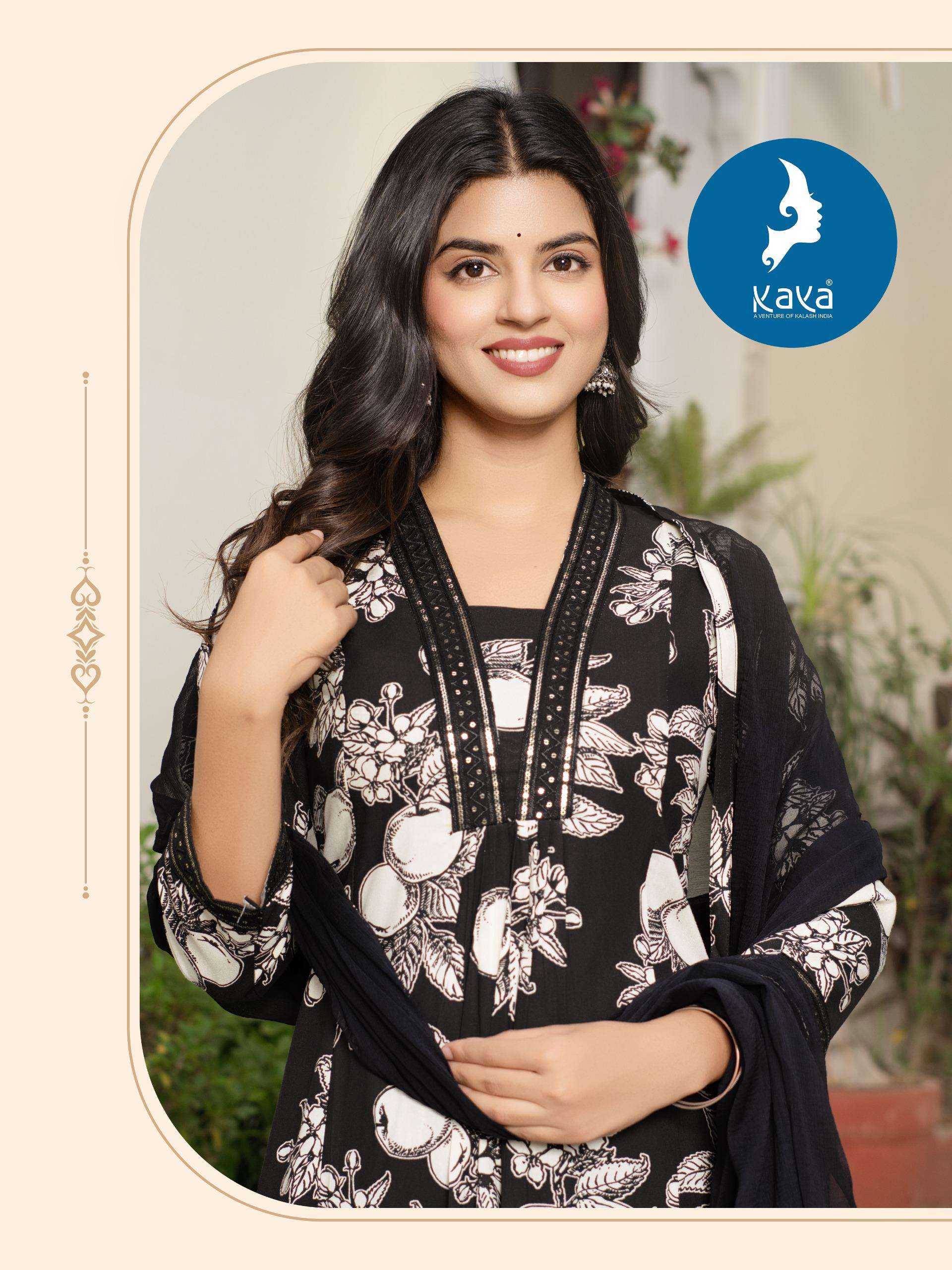 LIQUID BY KAYA KURTI IN HEAVY RAYON PRINT 3 PIECE CONCEPT WITH STRAIGHT CUT
