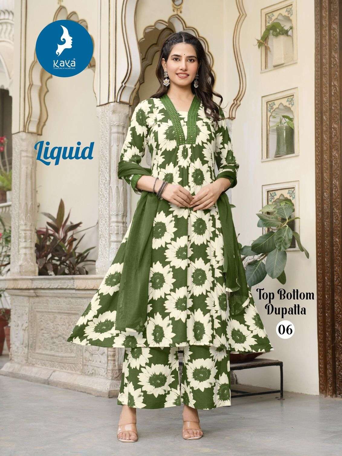 LIQUID BY KAYA KURTI IN HEAVY RAYON PRINT 3 PIECE CONCEPT WITH STRAIGHT CUT