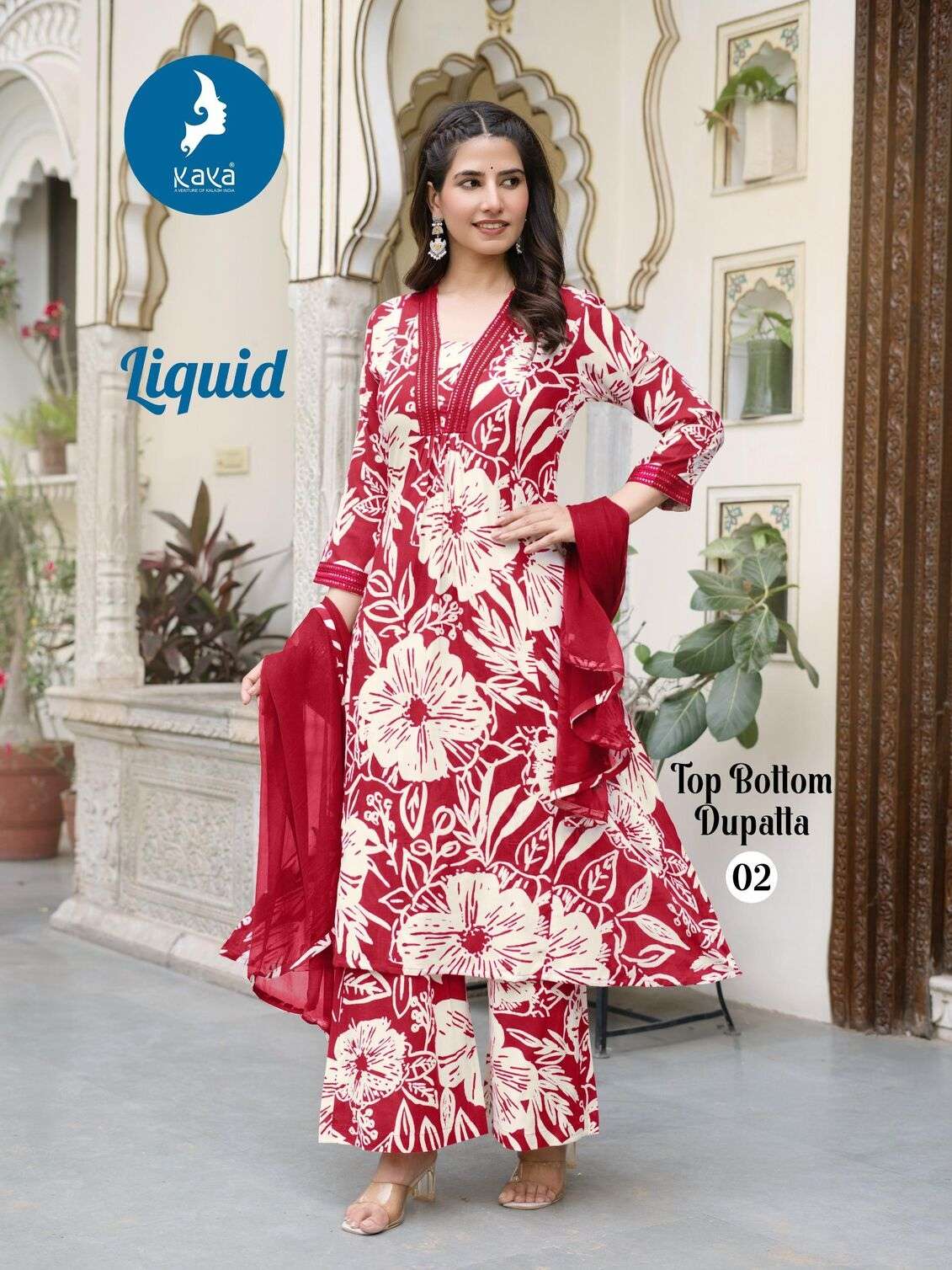 LIQUID BY KAYA KURTI IN HEAVY RAYON PRINT 3 PIECE CONCEPT WITH STRAIGHT CUT