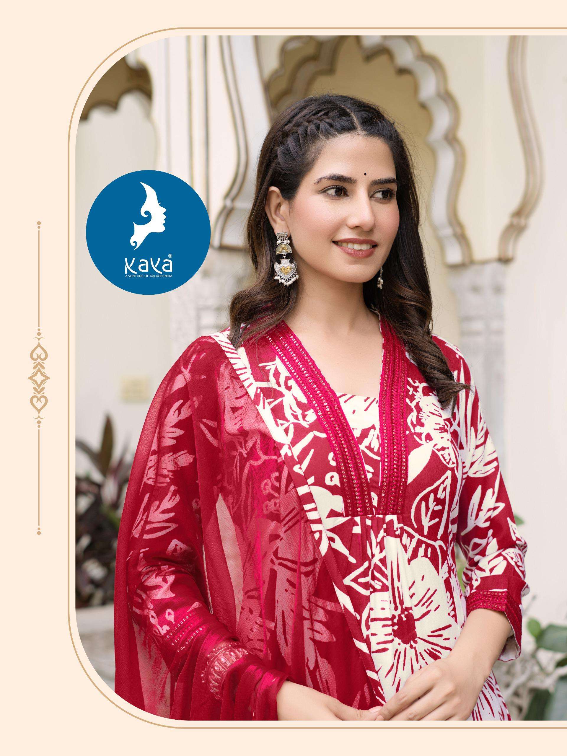LIQUID BY KAYA KURTI IN HEAVY RAYON PRINT 3 PIECE CONCEPT WITH STRAIGHT CUT