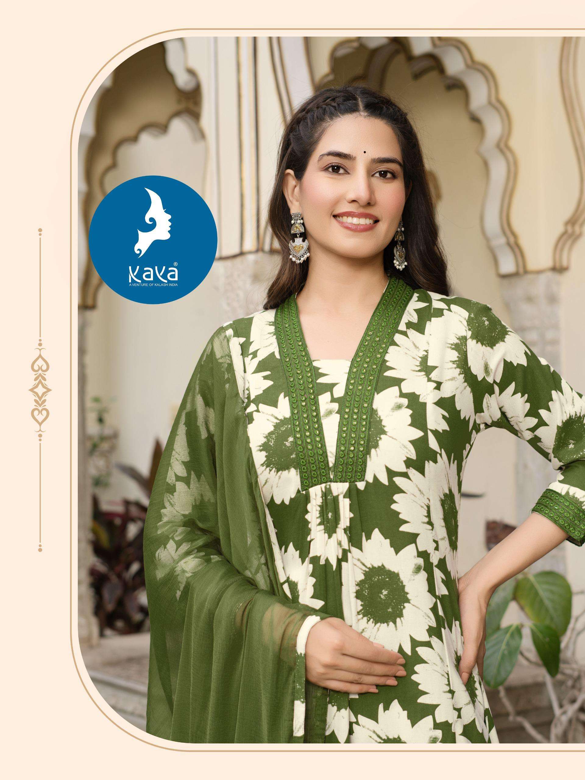 LIQUID BY KAYA KURTI IN HEAVY RAYON PRINT 3 PIECE CONCEPT WITH STRAIGHT CUT