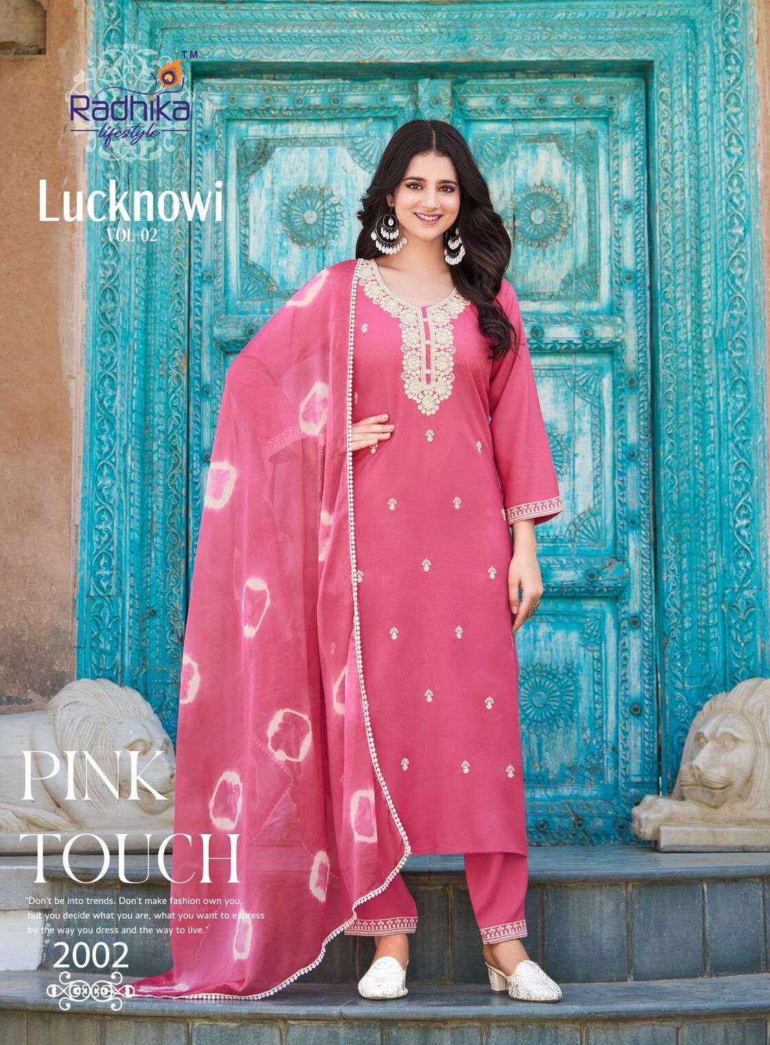 LUCKNOWI VOL-2 BY RADHIKA LIFESTYLE IN LIVA APPROVED RAYON WITH HAND WORK