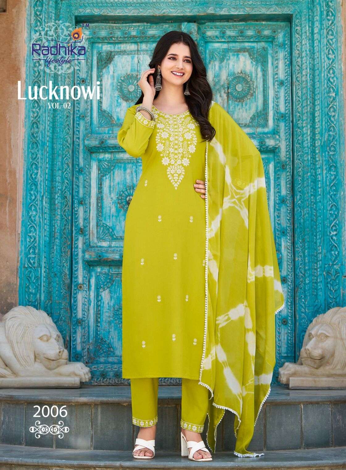 LUCKNOWI VOL-2 BY RADHIKA LIFESTYLE IN LIVA APPROVED RAYON WITH HAND WORK