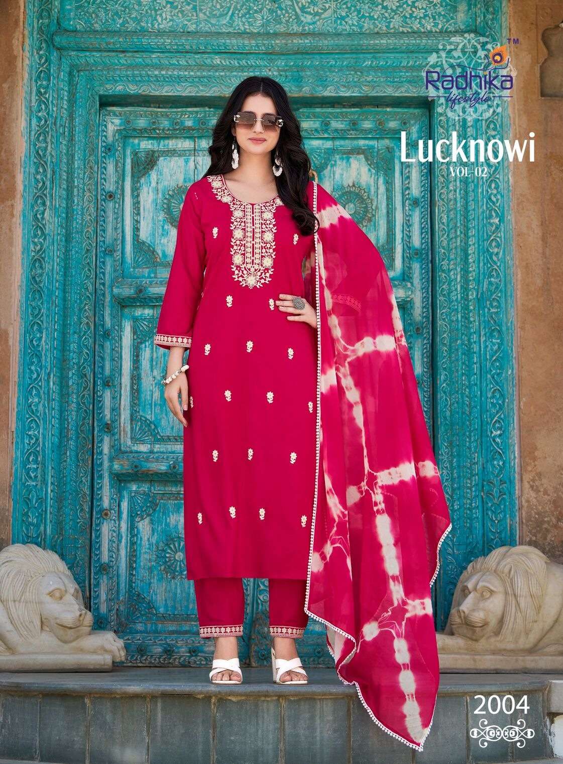 LUCKNOWI VOL-2 BY RADHIKA LIFESTYLE IN LIVA APPROVED RAYON WITH HAND WORK
