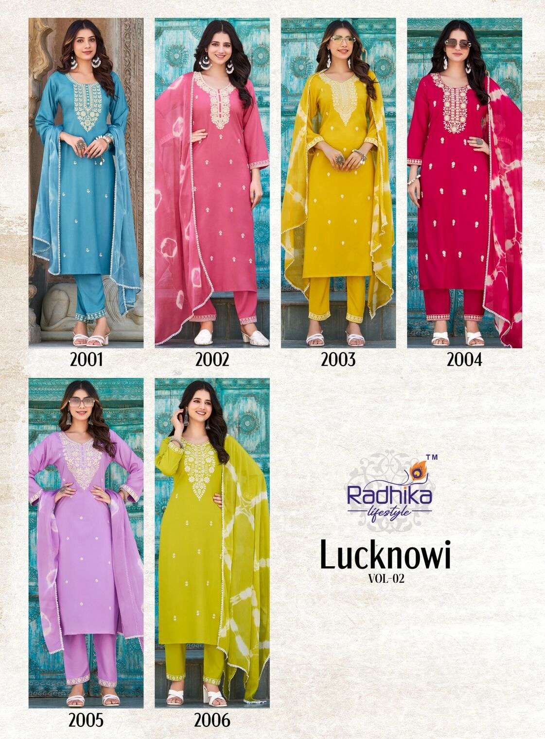 LUCKNOWI VOL-2 BY RADHIKA LIFESTYLE IN LIVA APPROVED RAYON WITH HAND WORK
