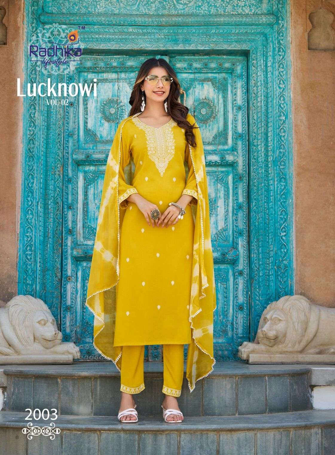 LUCKNOWI VOL-2 BY RADHIKA LIFESTYLE IN LIVA APPROVED RAYON WITH HAND WORK