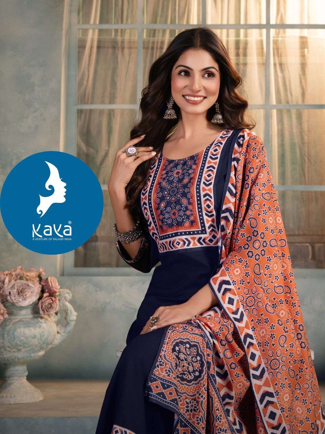 MANDIRA BY KAYA KURTI IN RAYON WITH MUSLIN DIGITAL PRINT STRAIGHT CUT 