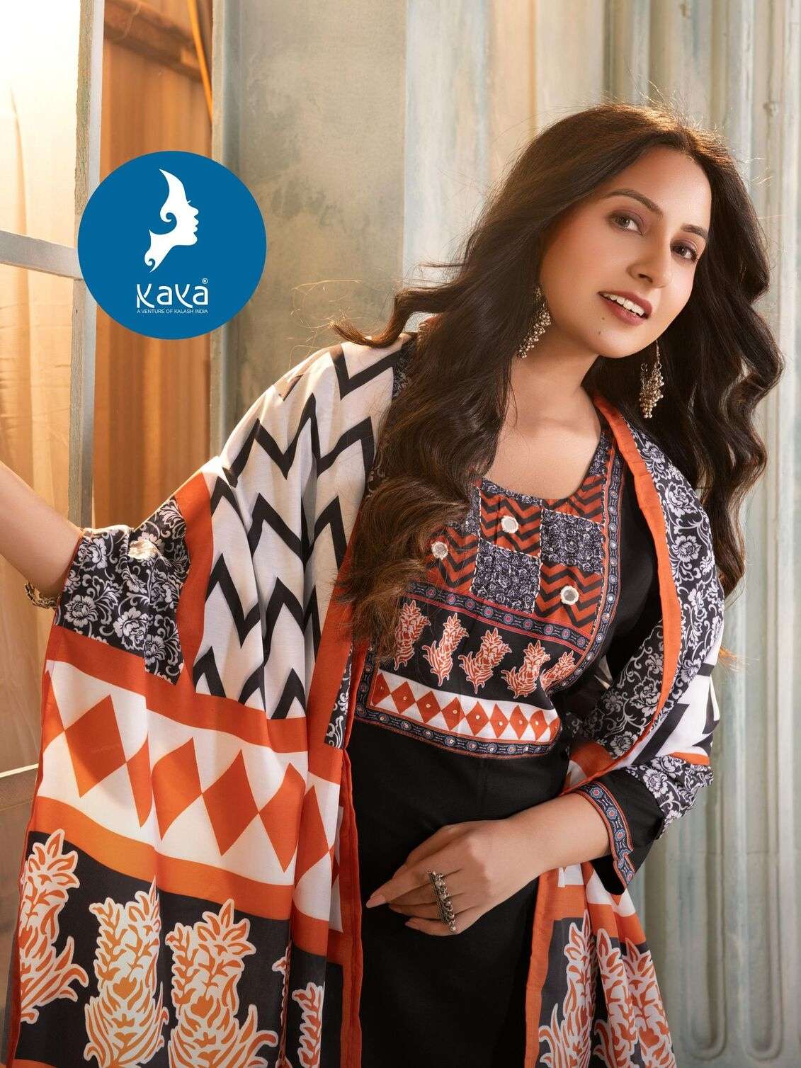 MANDIRA BY KAYA KURTI IN RAYON WITH MUSLIN DIGITAL PRINT STRAIGHT CUT 
