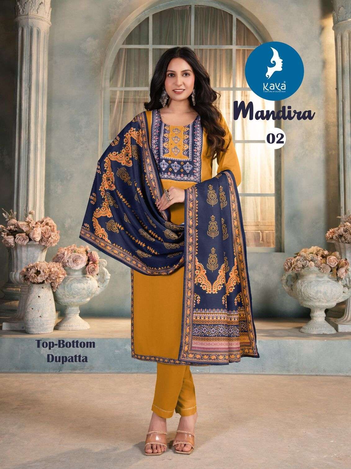 MANDIRA BY KAYA KURTI IN RAYON WITH MUSLIN DIGITAL PRINT STRAIGHT CUT 