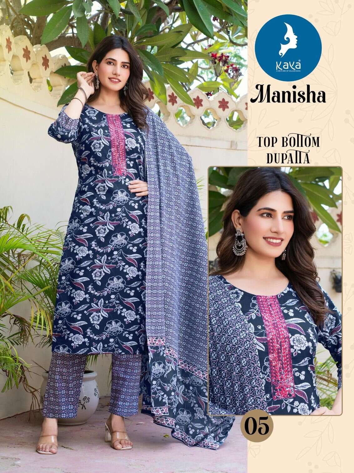 MANISHA BY KAYA KURTI IN COTTON PRINT 3 PIECE CONCEPT WITH STRAIGHT CUT 