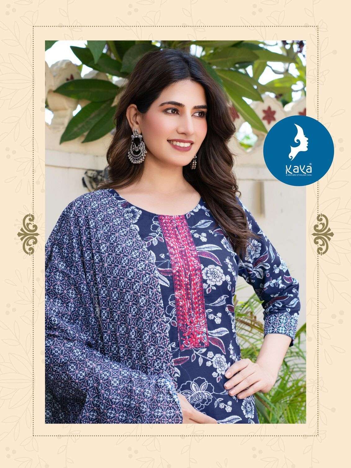 MANISHA BY KAYA KURTI IN COTTON PRINT 3 PIECE CONCEPT WITH STRAIGHT CUT 