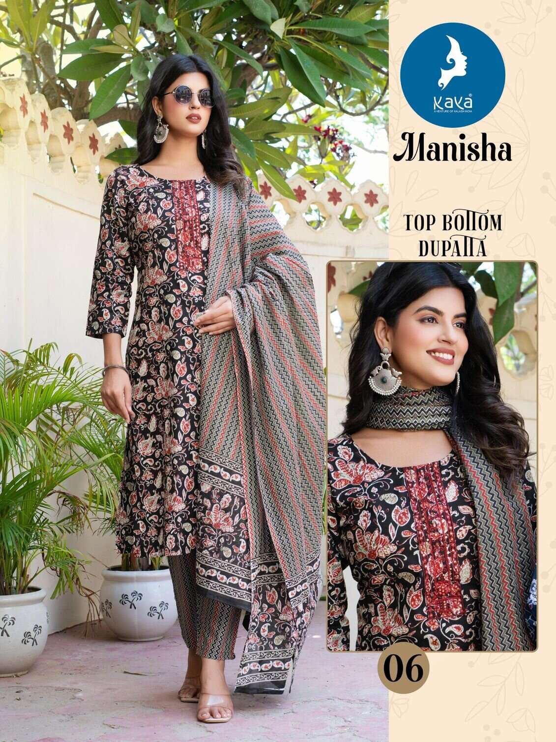 MANISHA BY KAYA KURTI IN COTTON PRINT 3 PIECE CONCEPT WITH STRAIGHT CUT 