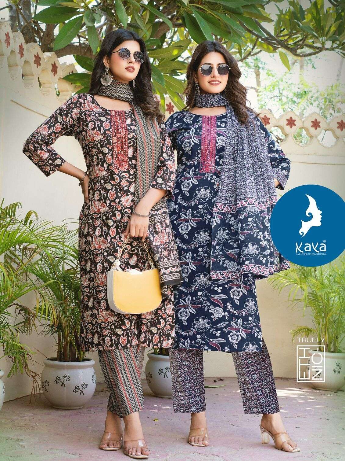 MANISHA BY KAYA KURTI IN COTTON PRINT 3 PIECE CONCEPT WITH STRAIGHT CUT 