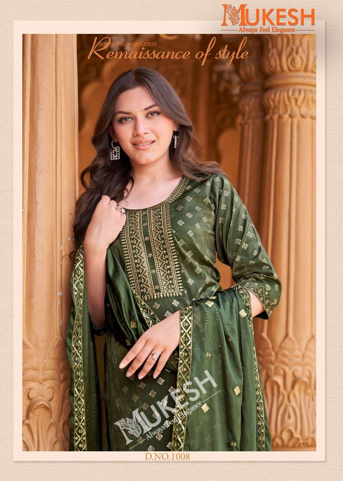 MANNAT VOL-2 BY MUKESH IN PURE VISCOSE SIMMER ROMAN WITH EMBROIDERY & GOLD PRINT
