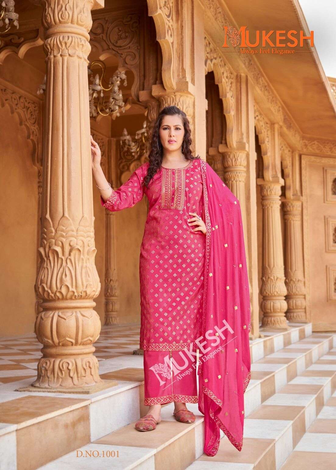 MANNAT VOL-2 BY MUKESH IN PURE VISCOSE SIMMER ROMAN WITH EMBROIDERY & GOLD PRINT
