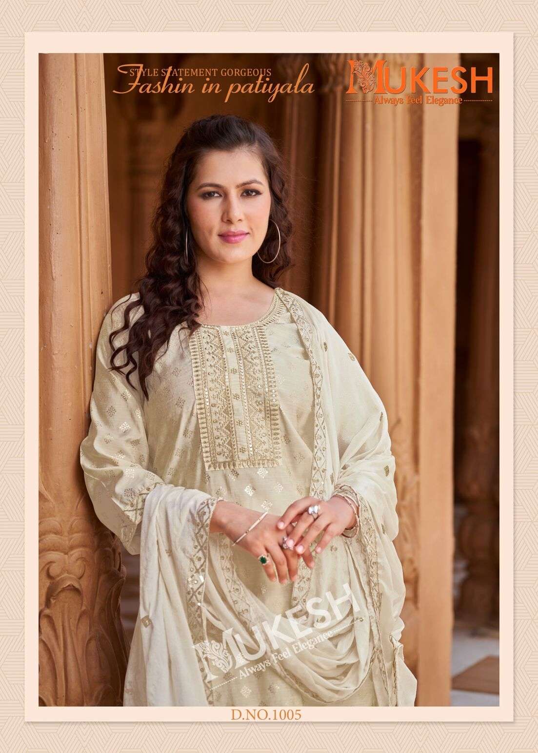 MANNAT VOL-2 BY MUKESH IN PURE VISCOSE SIMMER ROMAN WITH EMBROIDERY & GOLD PRINT