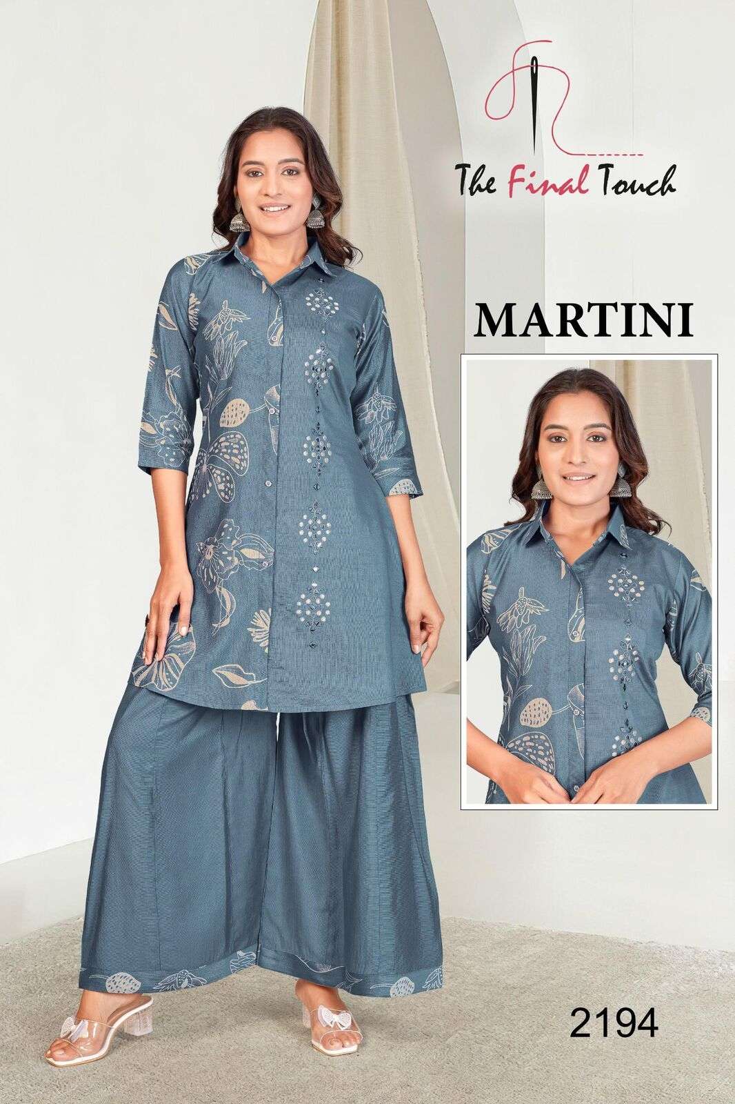 MARTINI BY R R FASHION IN PREMIUM VETICAN PRINT WITH ORIGINAL MIRROR WORK 
