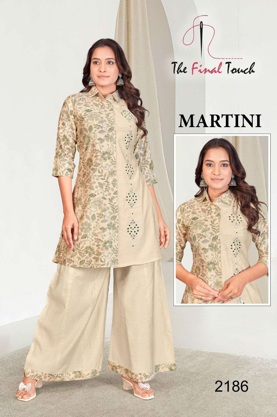 MARTINI BY R R FASHION IN PREMIUM VETICAN PRINT WITH ORIGINAL MIRROR WORK 