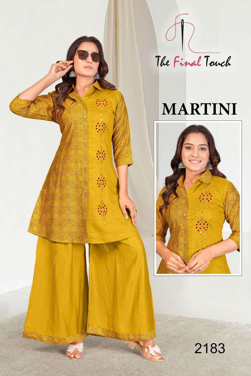 MARTINI BY R R FASHION IN PREMIUM VETICAN PRINT WITH ORIGINAL MIRROR WORK 
